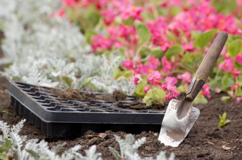 Soft landscaping features including planting and turf in Wealdstone